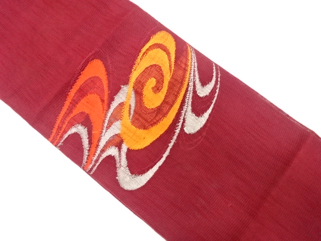 紗流水模様織り出し名古屋帯